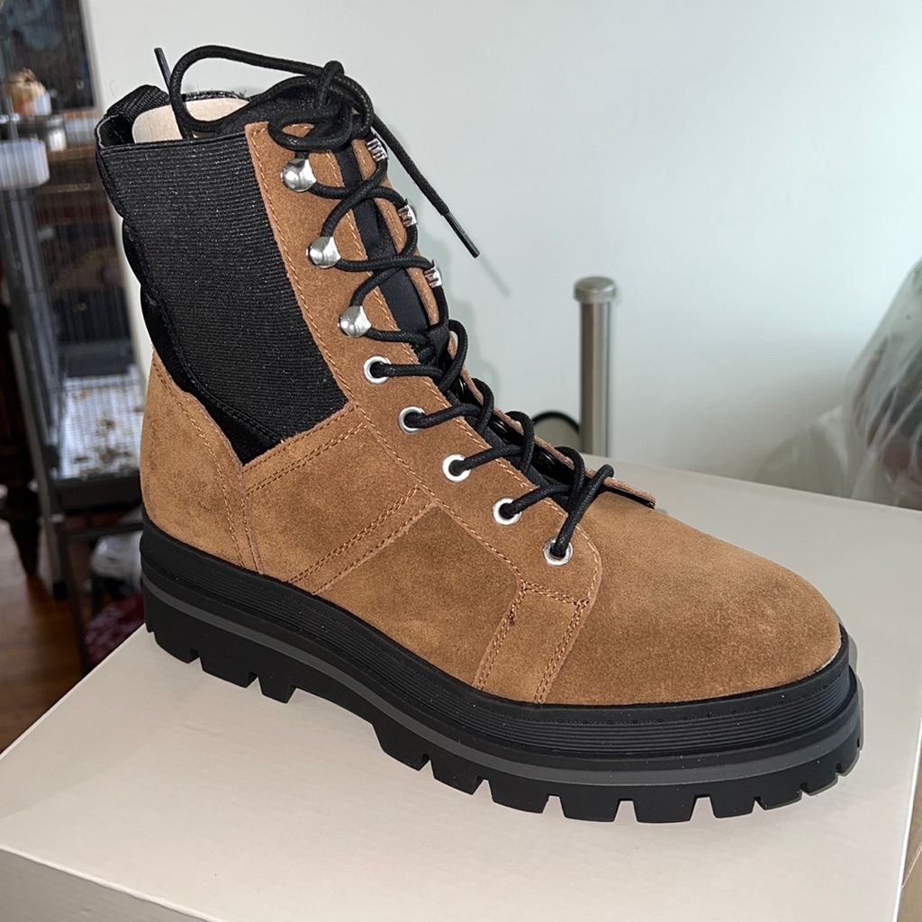 Brand New Marc Fisher Lug Sole Combat Boot Brown